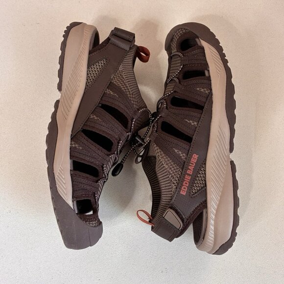 Eddie Bauer Cedar Gray Black Water Hiking Sandal Mens 10 M Bungee Adjustable - Picture 6 of 11